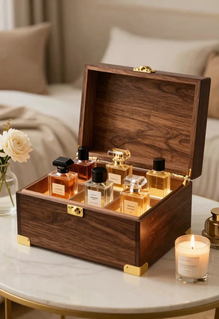 15 Perfume Shelf Ideas for a Bedroom Chic Display - 6. Customized Perfume Display Boxes 1
