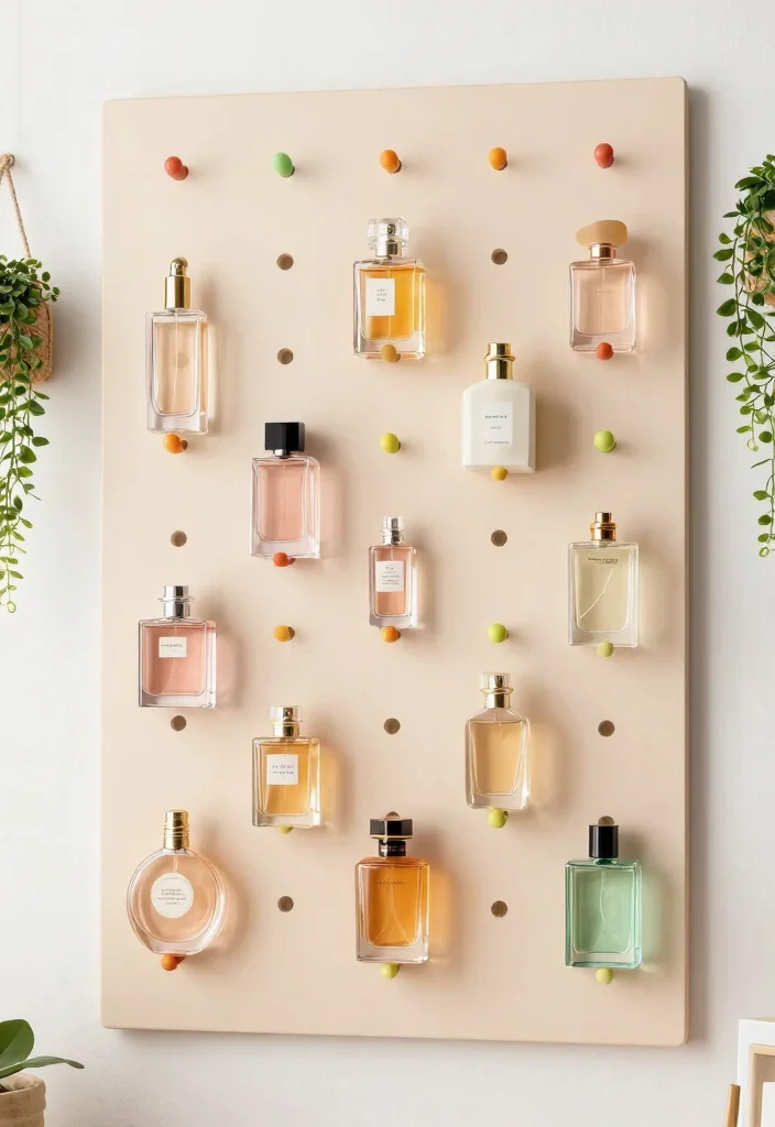 15 Perfume Shelf Ideas for a Bedroom Chic Display - 8. Curated Perfume Wall Art 1