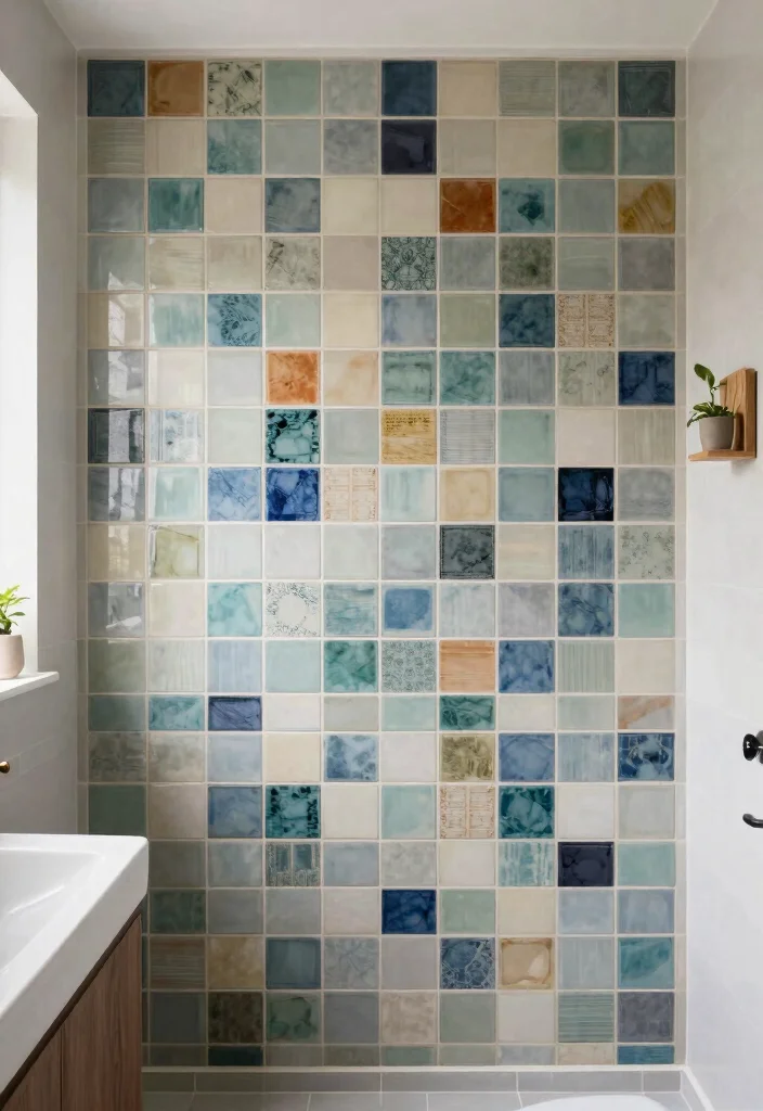 15 Spanish Tile Bathroom Ideas With Old World Beauty - 13. Artistic Tile Artwork 1