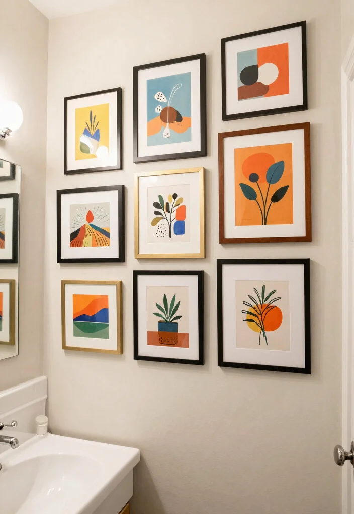 15 Studio Bathroom Ideas For Small Smart Living - 11. Wall Art and Decor 1