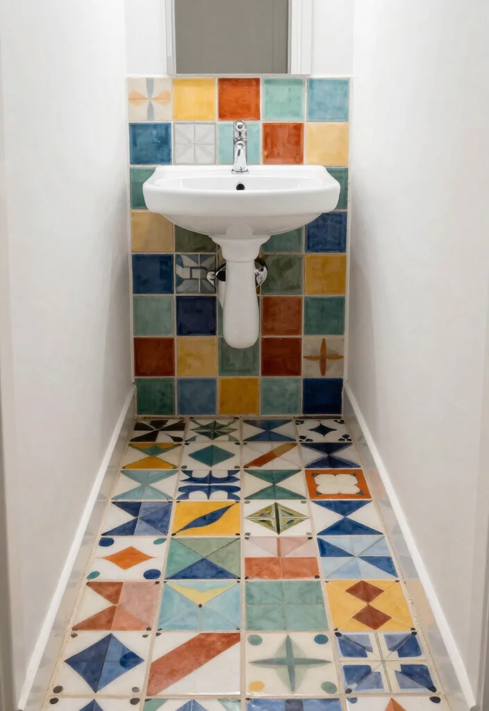 15 Studio Bathroom Ideas For Small Smart Living - 6. Tile Patterns for Visual Interest 1