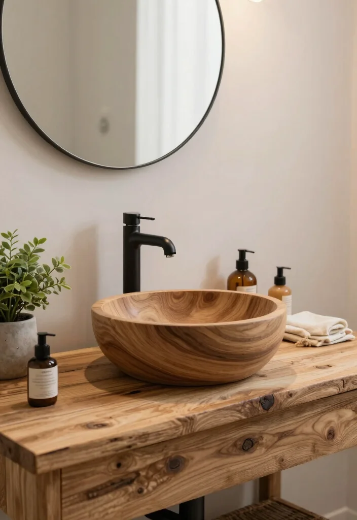 15 Unique Bathroom Vanity Ideas That Make A Statement - 1. Reclaimed Wood Wonder 1