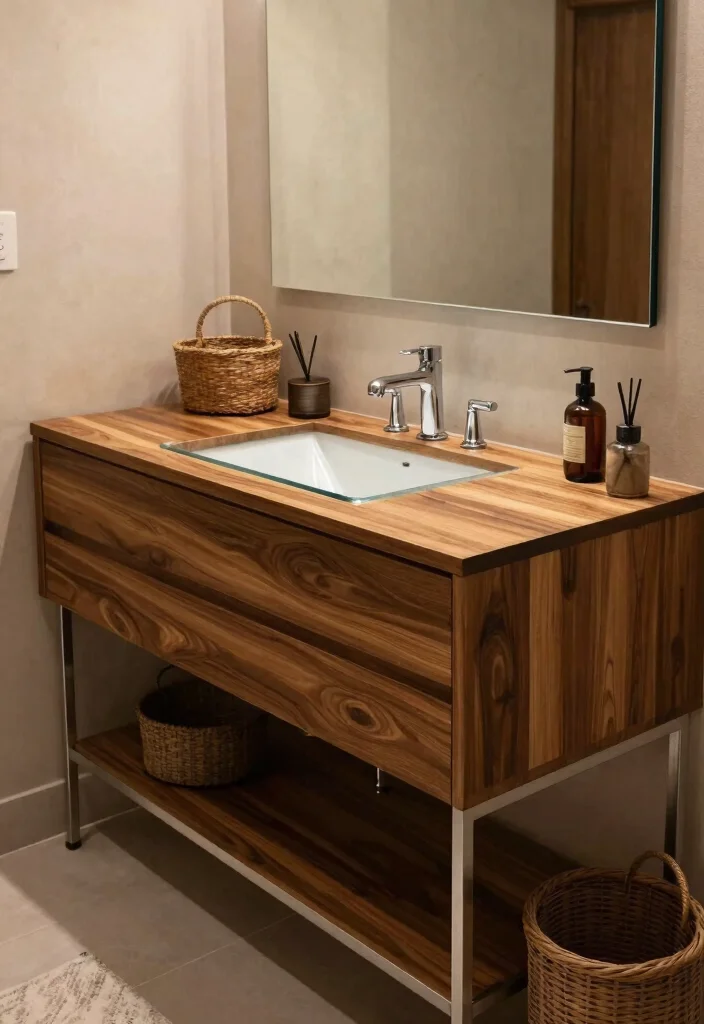 15 Unique Bathroom Vanity Ideas That Make A Statement - 10. Textural Variety 1