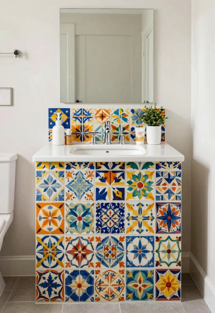 15 Unique Bathroom Vanity Ideas That Make A Statement - 13. Bold Patterns 1
