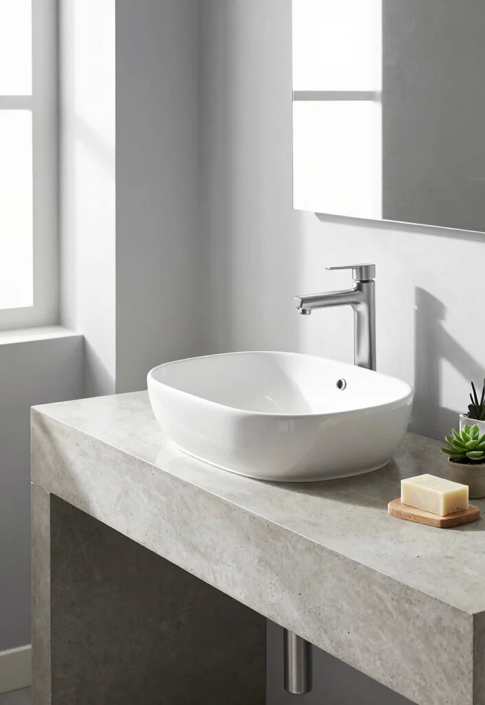 15 Unique Bathroom Vanity Ideas That Make A Statement - 2. Concrete Chic 1