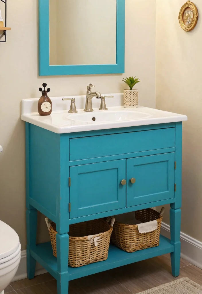 15 Unique Bathroom Vanity Ideas That Make A Statement - 5. Upcycled Charm 1