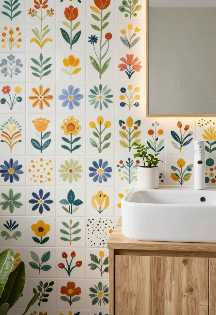 16 Bathroom Tile Layout Ideas That Change The Whole Look - 13. Whimsical Patterns for Fun and Play 1
