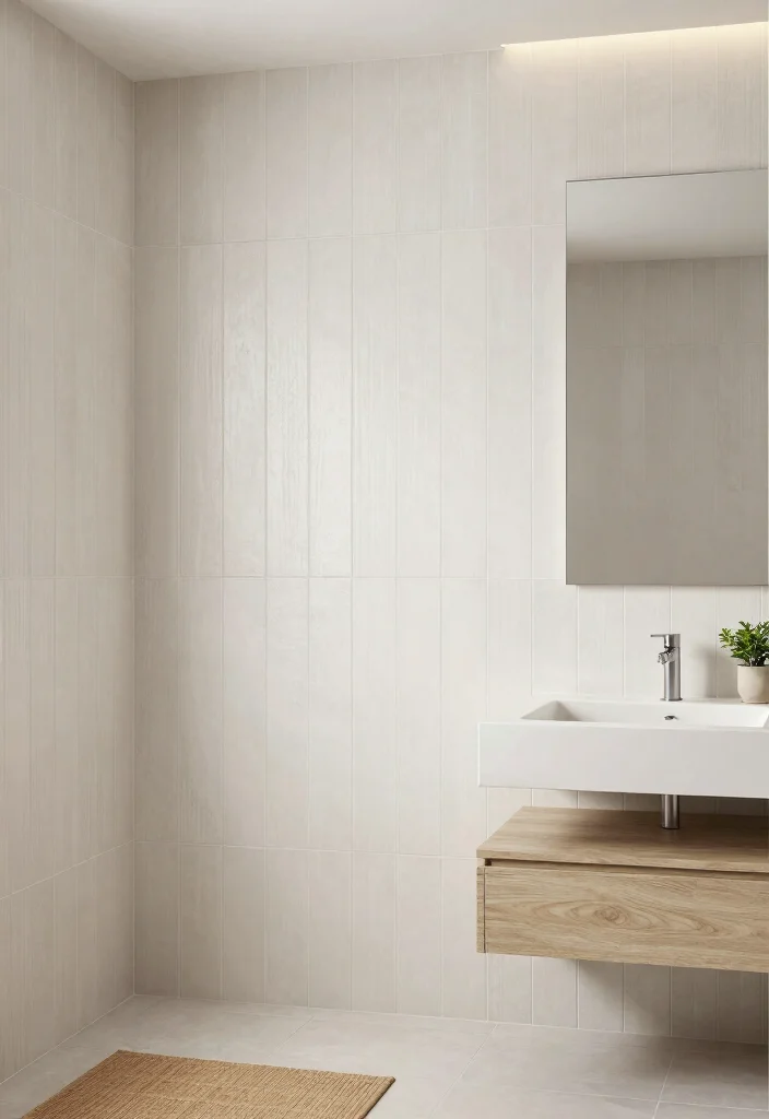 16 Bathroom Tile Layout Ideas That Change The Whole Look - 3. Vertical Stacked Tiles for Height Illusion 1