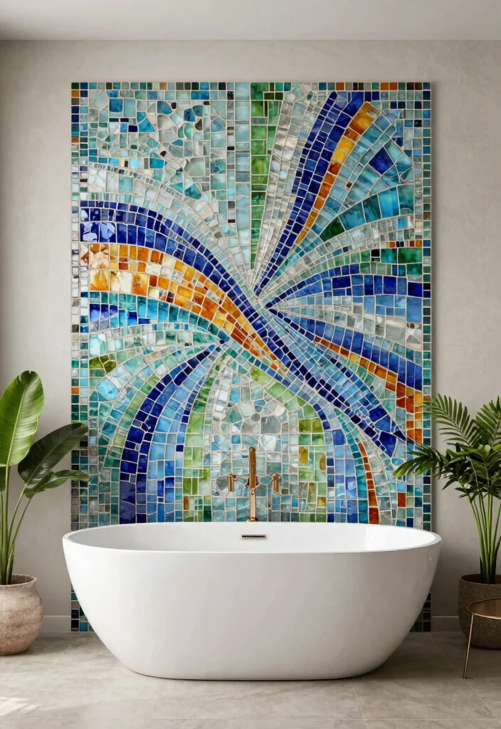 16 Bathroom Tile Layout Ideas That Change The Whole Look - 4. Mosaic Tile Art for Personal Expression 1
