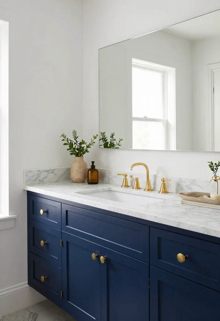 16 Bathroom Vanity Color Ideas That Instantly Update Your Space - 13. Classic Navy Blue 1