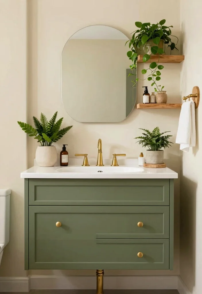 16 Bathroom Vanity Color Ideas That Instantly Update Your Space - 8. Earthy Olive Green 1