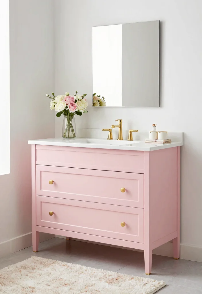 16 Bathroom Vanity Color Ideas That Instantly Update Your Space - 9. Soft Blush Pink 1