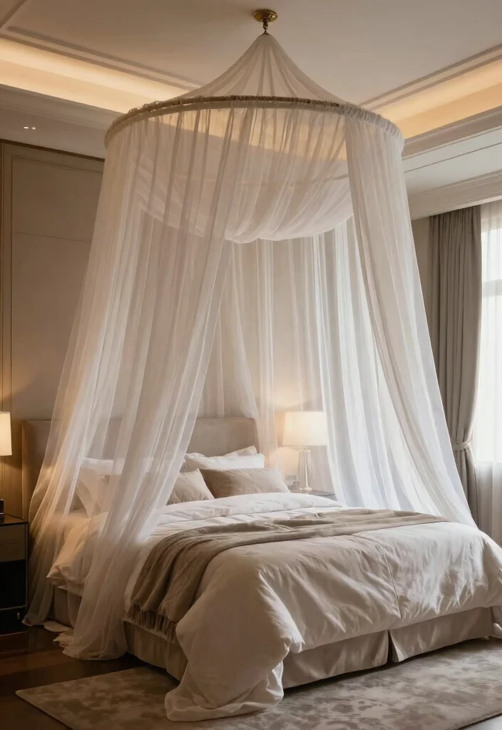 16 Bedroom With High Ceilings Ideas: Grand Cozy Balance - 12. Create a Canopy Bed 1