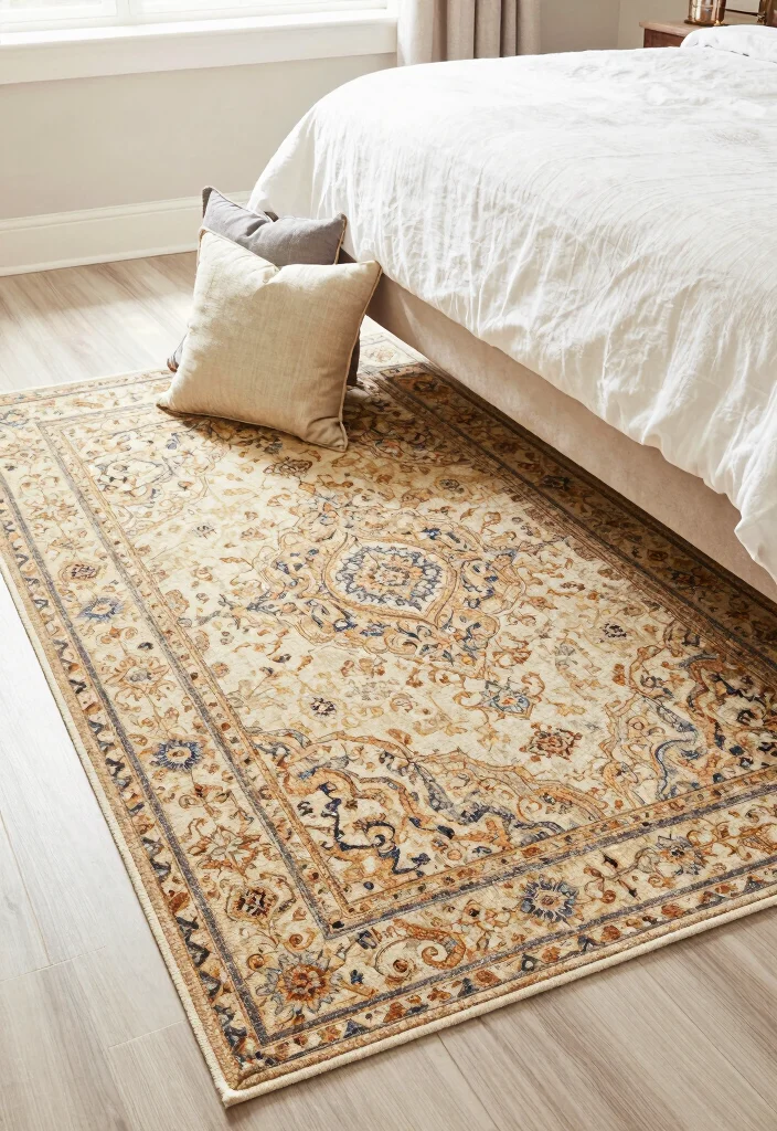 16 Bedroom With High Ceilings Ideas: Grand Cozy Balance - 13. Play with Floor Patterns 1