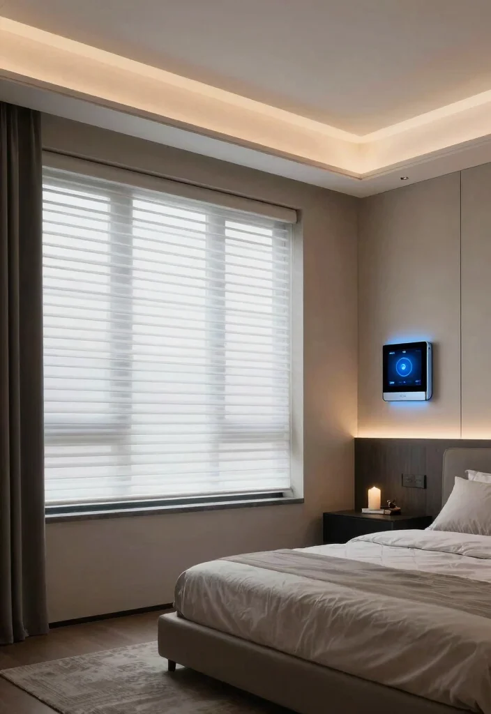 16 Bedroom With High Ceilings Ideas: Grand Cozy Balance - 15. Integrate Technology Smoothly 1