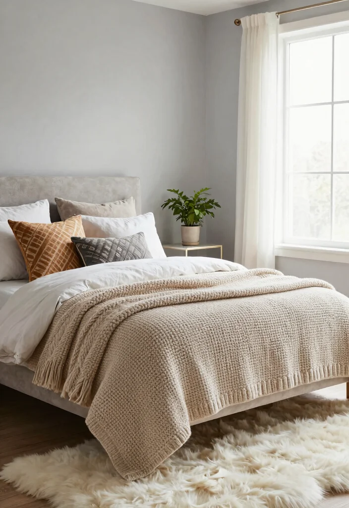 16 Bedroom With High Ceilings Ideas: Grand Cozy Balance - 2. Layering Textures for Comfort 1