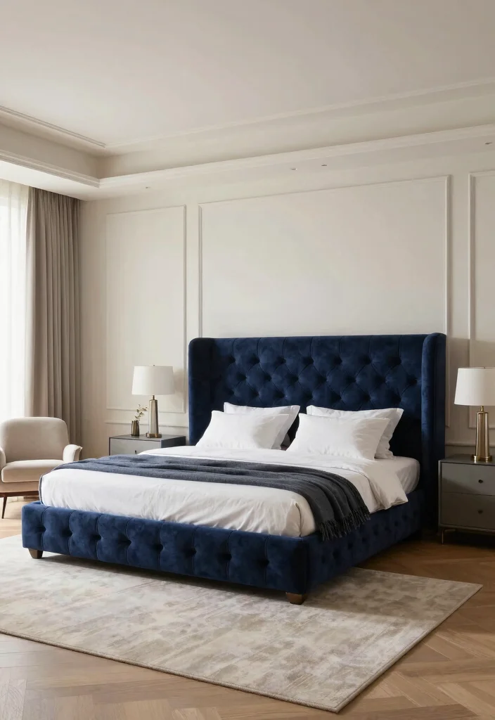 16 Bedroom With High Ceilings Ideas: Grand Cozy Balance - 3. Utilize Oversized Furniture 1