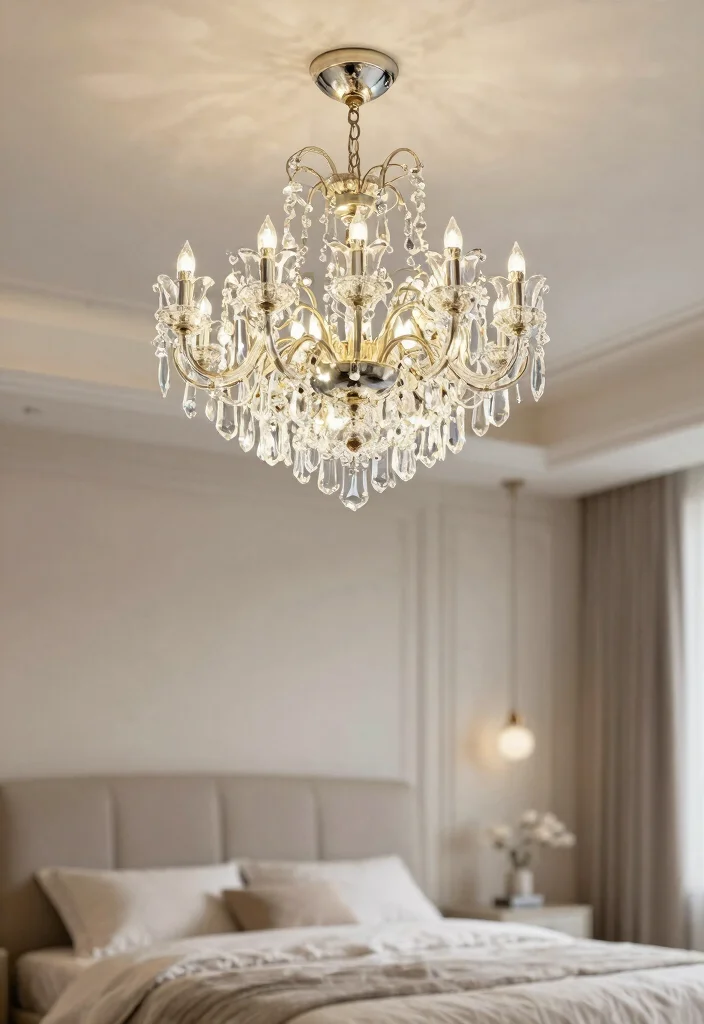 16 Bedroom With High Ceilings Ideas: Grand Cozy Balance - 5. Statement Lighting Fixtures 1