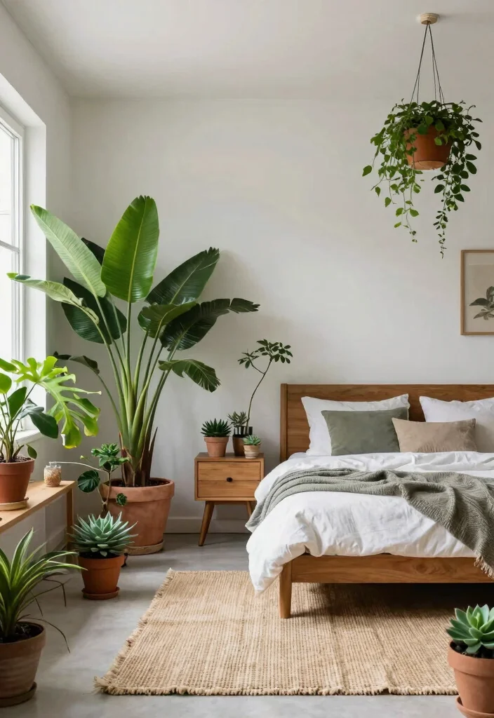 16 Bedroom With High Ceilings Ideas: Grand Cozy Balance - 6. Incorporate Natural Elements 1