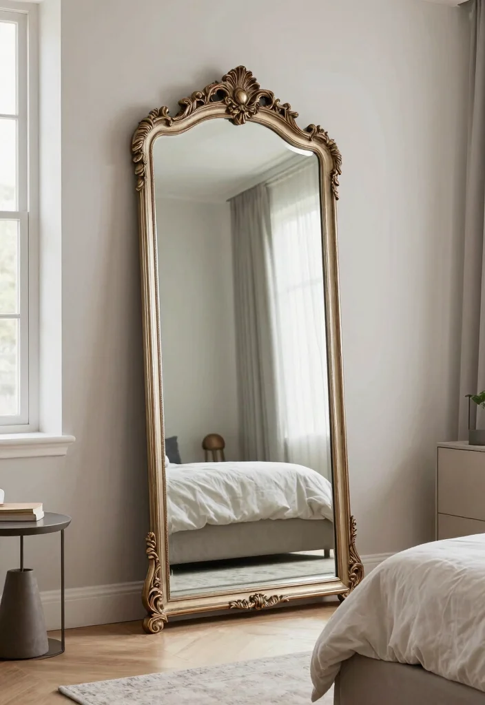 16 Bedroom With High Ceilings Ideas: Grand Cozy Balance - 8. Use Mirrors for Depth 1