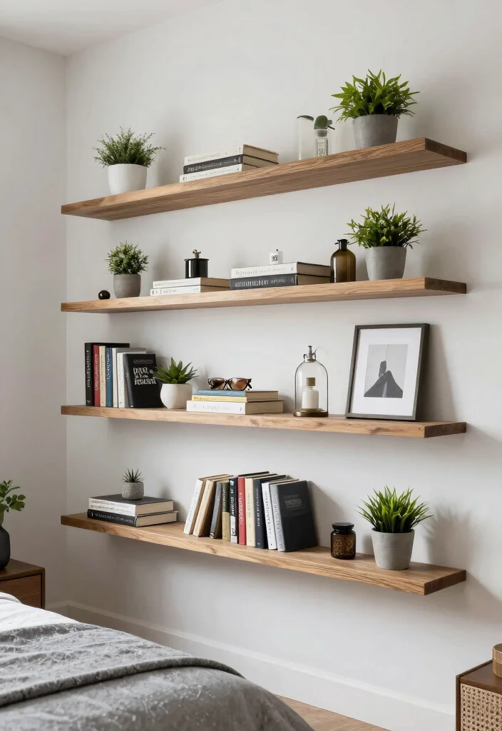 16 Big Bedroom Ideas Aesthetic Cozy Yet Spacious - 11. Open Shelving Ideas 1