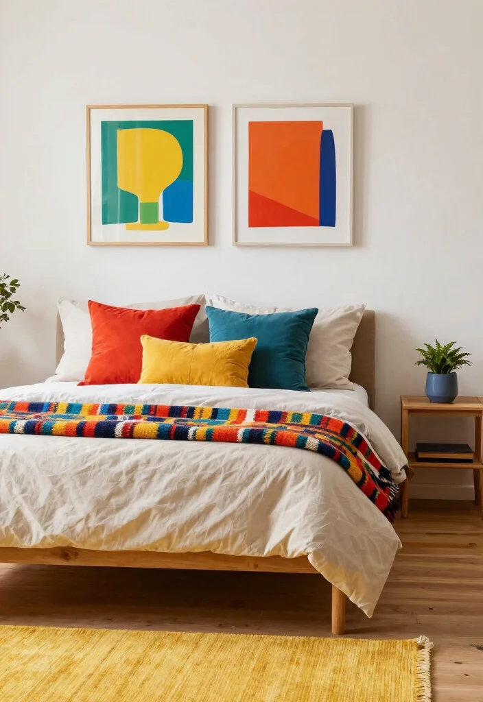 16 Big Bedroom Ideas Aesthetic Cozy Yet Spacious - 12. Colorful Accents 1