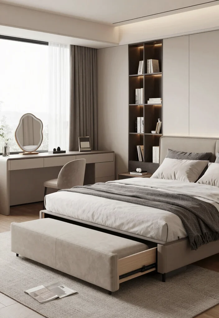 16 Big Bedroom Ideas Aesthetic Cozy Yet Spacious - 2. Use Multi-Functional Furniture 1