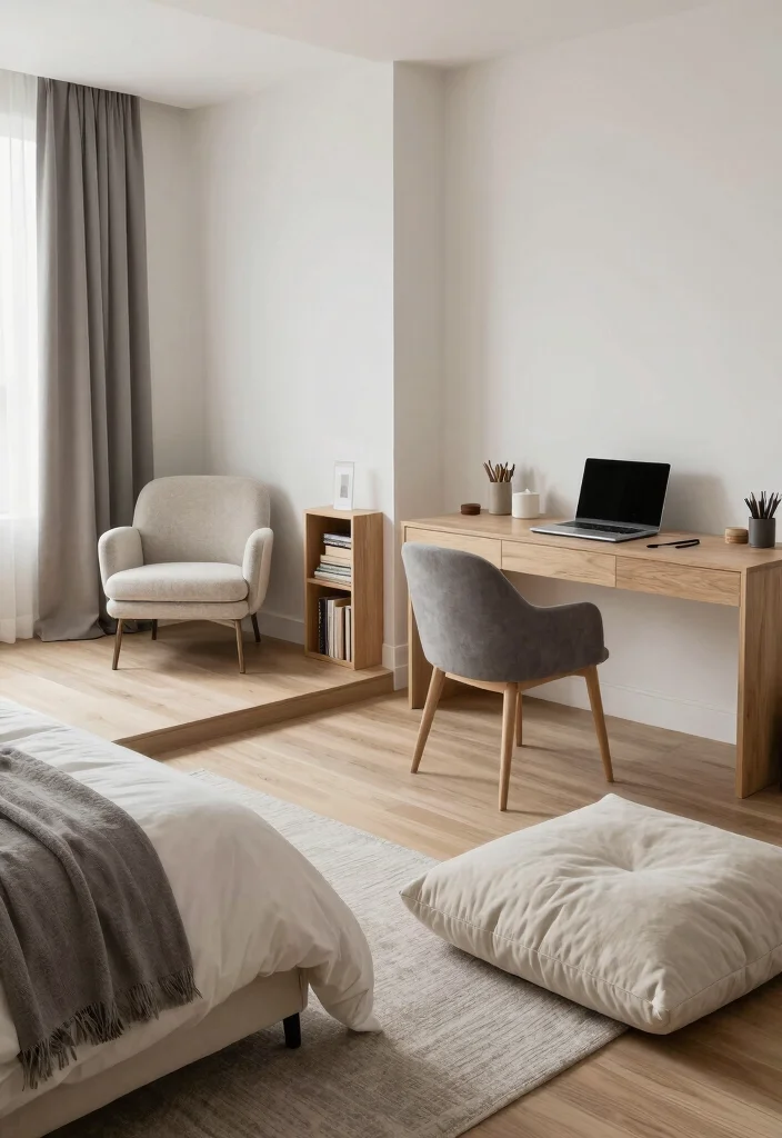 16 Big Bedroom Ideas Aesthetic Cozy Yet Spacious - 6. Create Zones for Different Activities 1