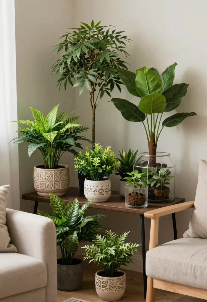 16 Fake Plants Decor Bedroom Ideas: Low Maintenance Freshness - 7. Creating a Mini Indoor Garden 1