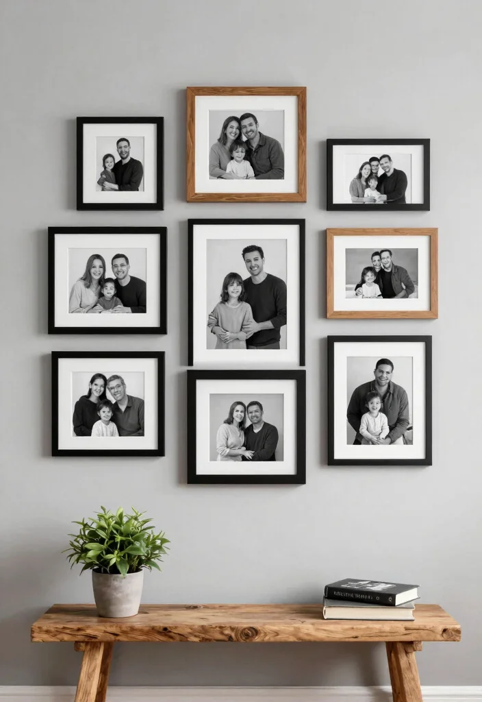16 Frames on Wall Bedroom Aesthetic Ideas for a Clean, Curated Look - 1. Gallery Wall of Family Memories 1