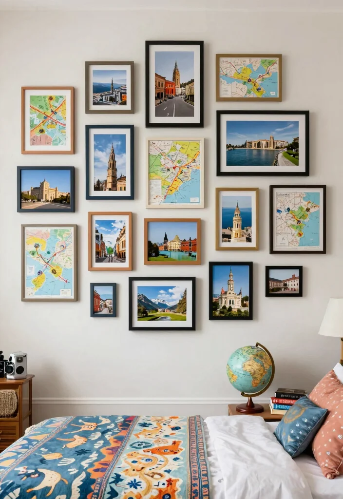 16 Frames on Wall Bedroom Aesthetic Ideas for a Clean, Curated Look - 14. Personal Travel Memories 1