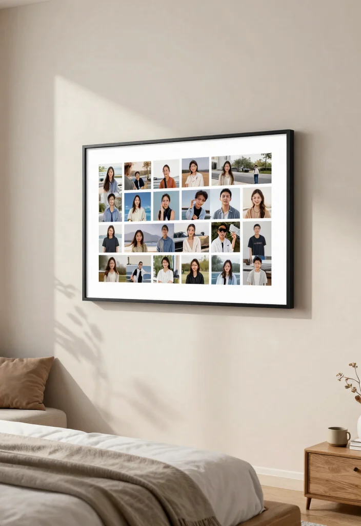 16 Frames on Wall Bedroom Aesthetic Ideas for a Clean, Curated Look - 16. Digital Frame Technology 1