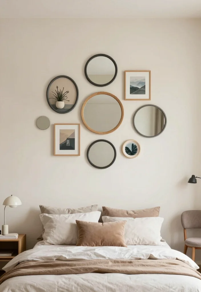 16 Frames on Wall Bedroom Aesthetic Ideas for a Clean, Curated Look - 6. Round Frames for a Unique Touch 1