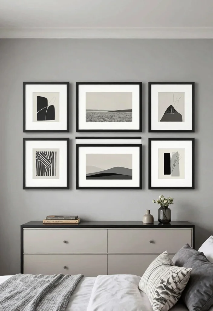 16 Frames on Wall Bedroom Aesthetic Ideas for a Clean, Curated Look - 7. Horizontal Frame Arrangements 1