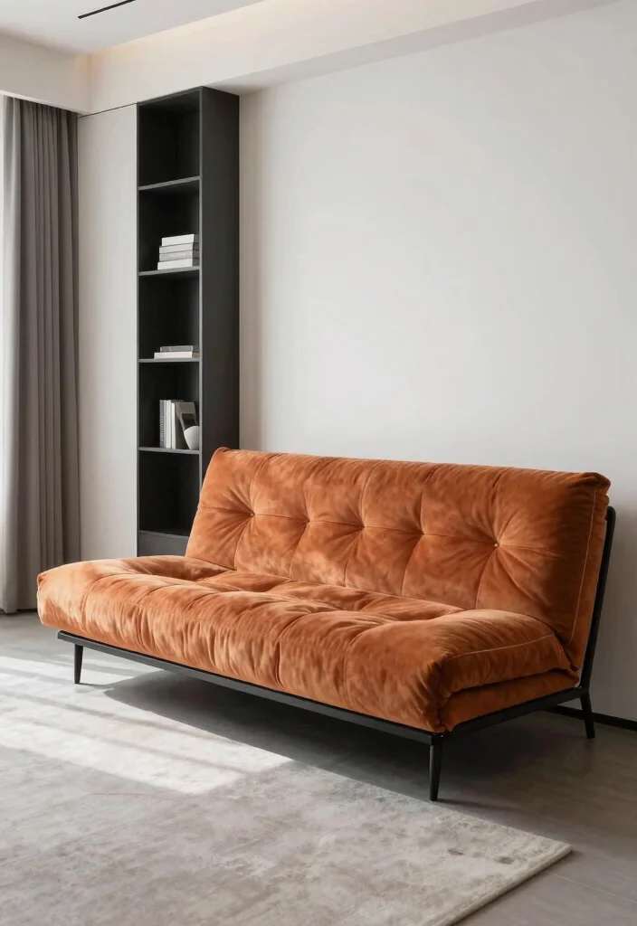 16 Futon Bedroom Ideas for Small Spaces: Flexible Living at Its Best - 13. Smart and Sleek 1