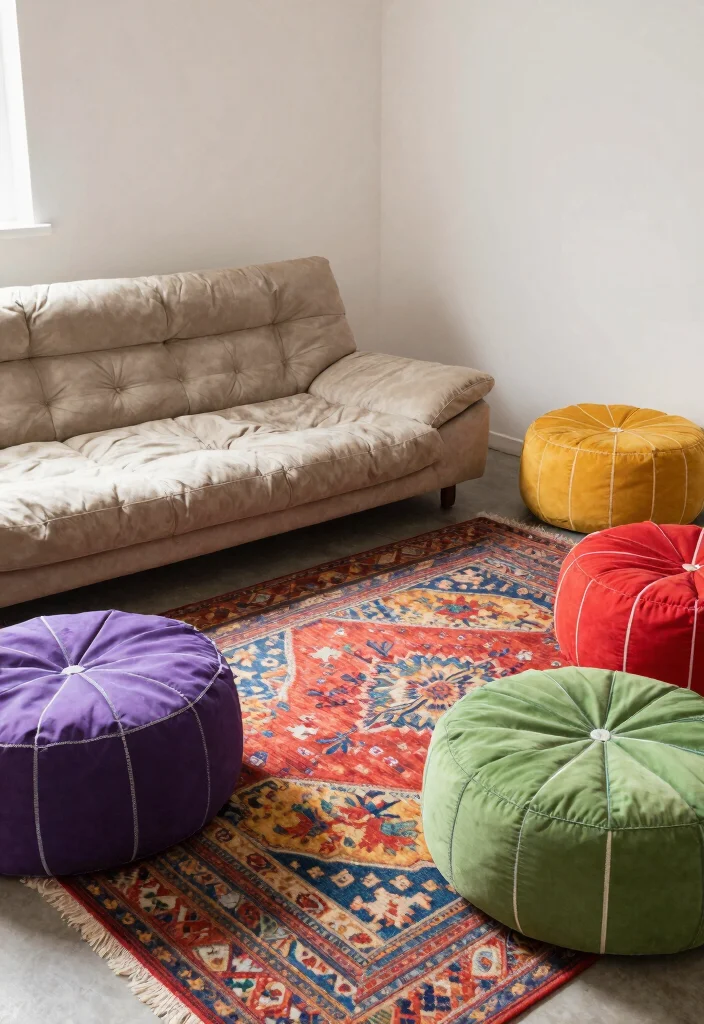 16 Futon Bedroom Ideas for Small Spaces: Flexible Living at Its Best - 14. Futon and Floor Seating Combo 1