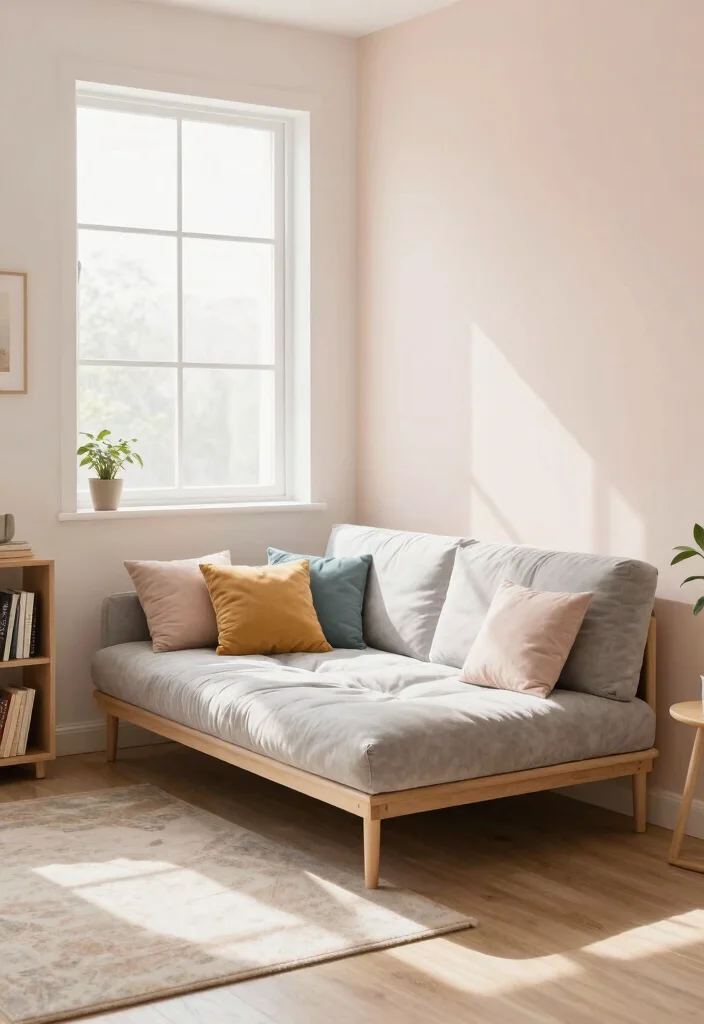 16 Futon Bedroom Ideas for Small Spaces: Flexible Living at Its Best - 3. Futon with a Twist: Convertible Designs 1