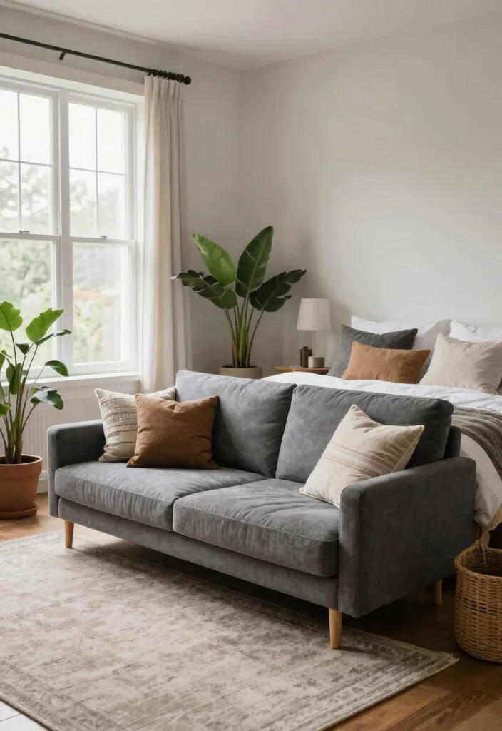 16 Futon Bedroom Ideas for Small Spaces: Flexible Living at Its Best - 5. Futon Sofa Bed Hybrid 1