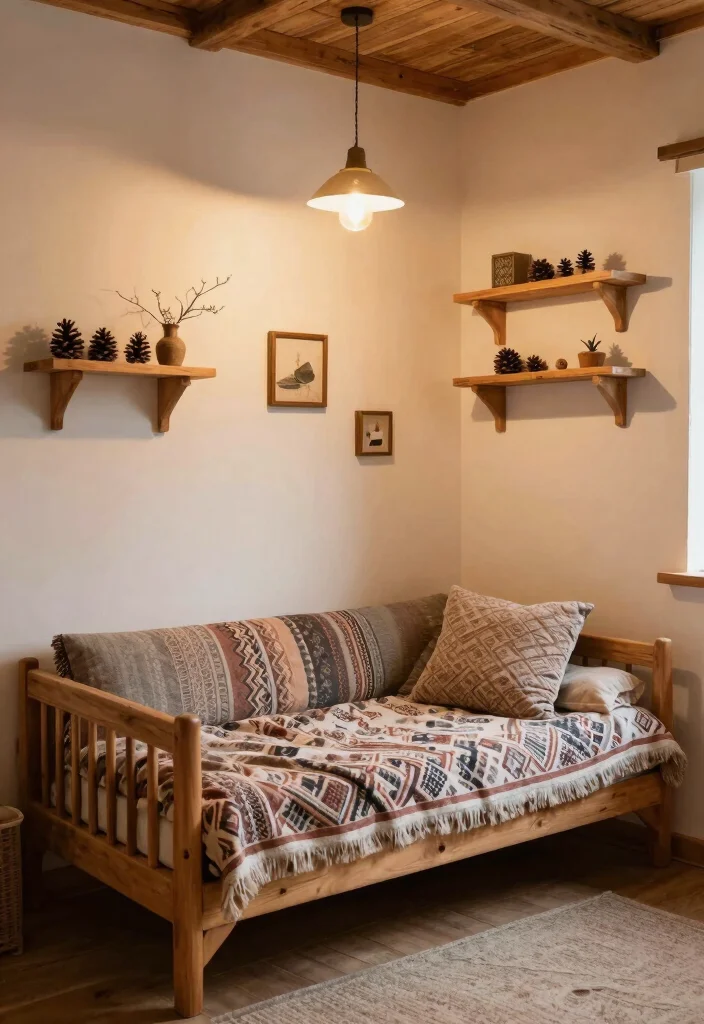 16 Futon Bedroom Ideas for Small Spaces: Flexible Living at Its Best - 6. Cozy Cabin Vibes 1