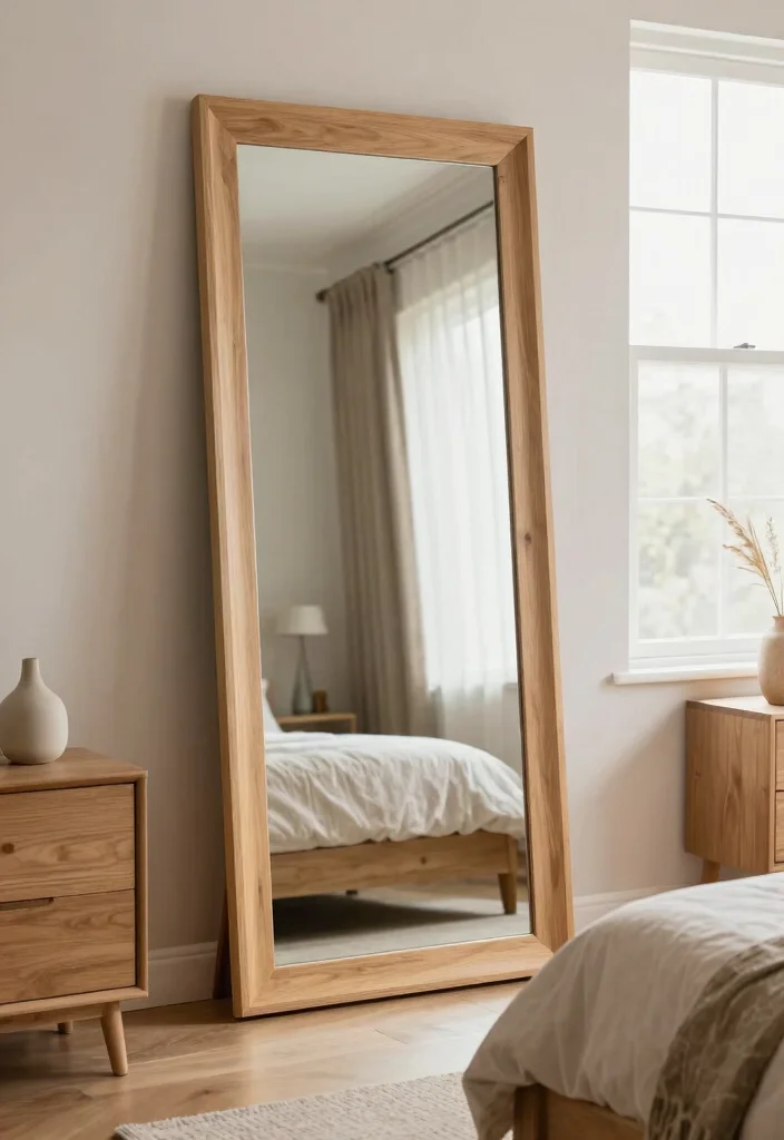 16 Light Wood Furniture Bedroom Ideas: Warm Natural Calm - 10. Incorporating Mirrors for Light and Space 1