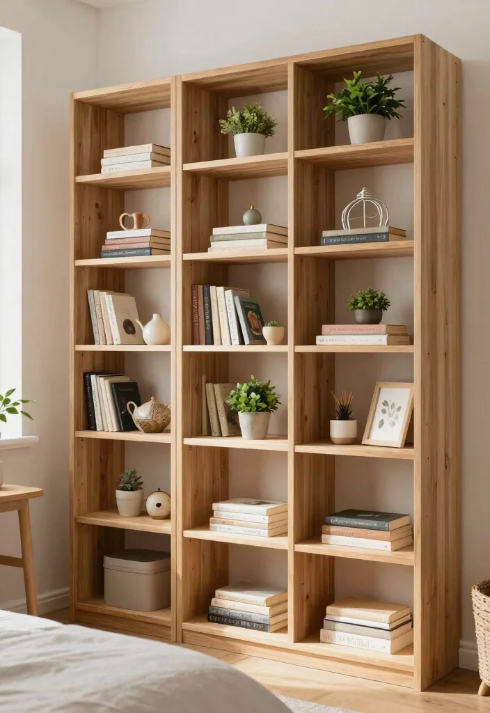 16 Light Wood Furniture Bedroom Ideas: Warm Natural Calm - 14. Open Shelving for Display and Storage 1