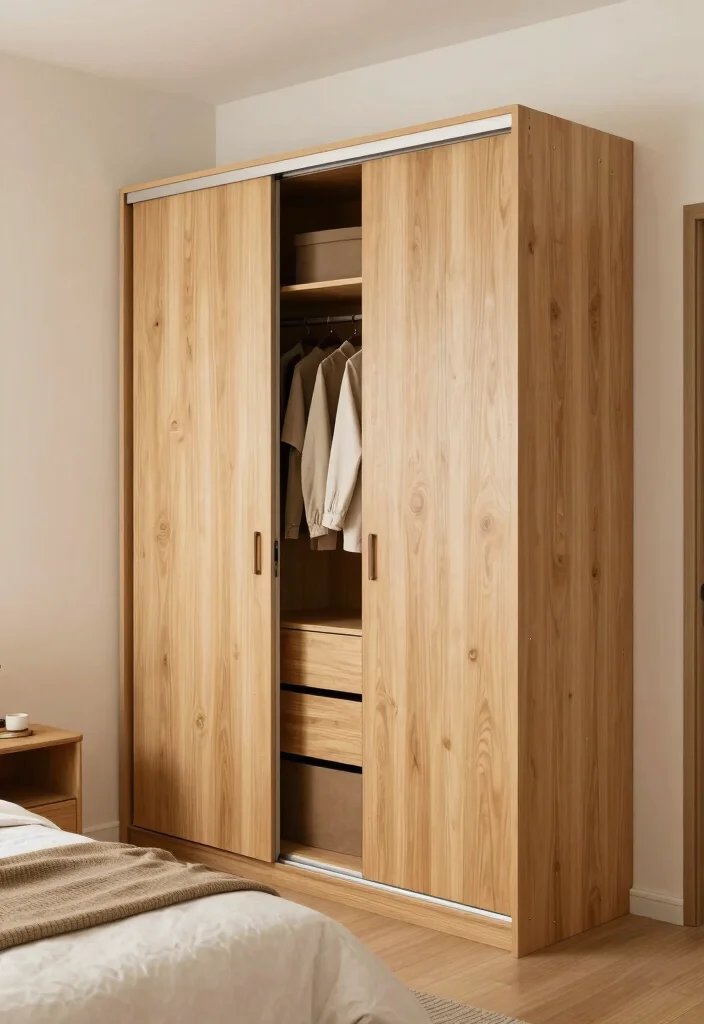 16 Light Wood Furniture Bedroom Ideas: Warm Natural Calm - 15. Functional Wardrobes with Light Wood Finish 1