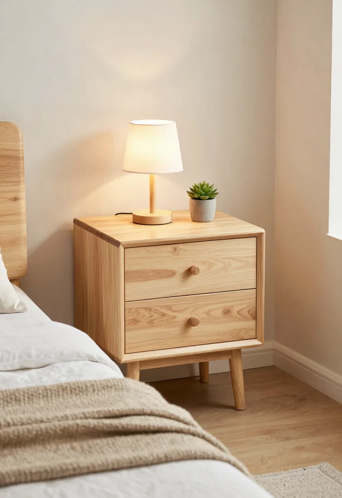 16 Light Wood Furniture Bedroom Ideas: Warm Natural Calm - 2. Minimalist Nightstands for a Clean Look 1