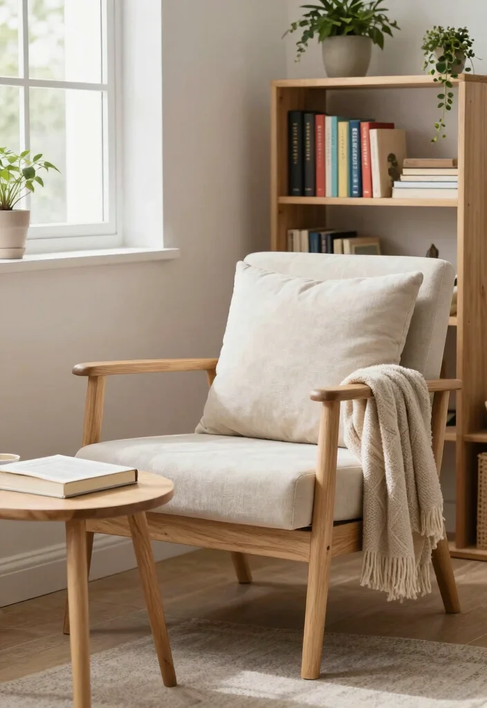 16 Light Wood Furniture Bedroom Ideas: Warm Natural Calm - 3. Cozy Reading Corner with Light Wood Furniture 1