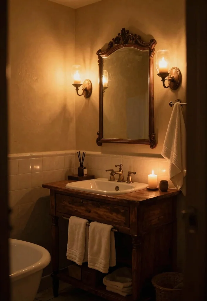 16 Moody Bathroom Ideas With Dark Cozy Vibes - 3. Atmospheric Lighting 1