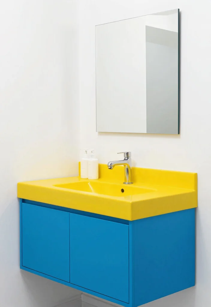 16 Painted Bathroom Vanity Ideas For A Budget Friendly Refresh - 13. Color Blocking Fun 1