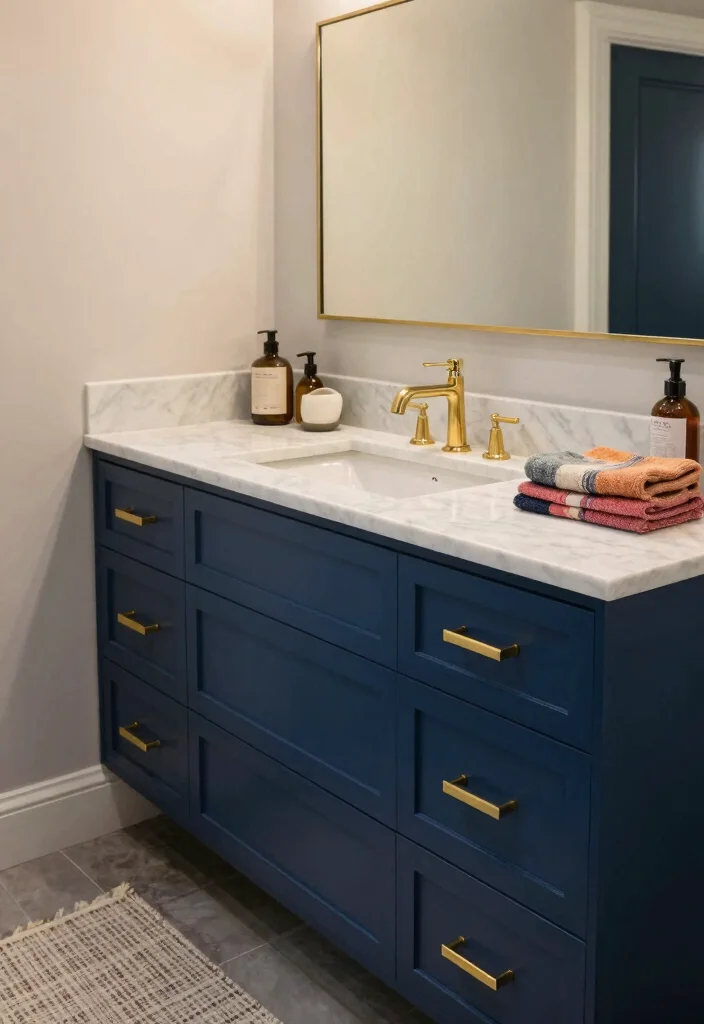 16 Painted Bathroom Vanity Ideas For A Budget Friendly Refresh - 2. Moody Blue Drama 1