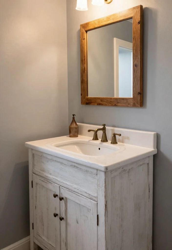 16 Painted Bathroom Vanity Ideas For A Budget Friendly Refresh - 8. Rustic Farmhouse Charm 1
