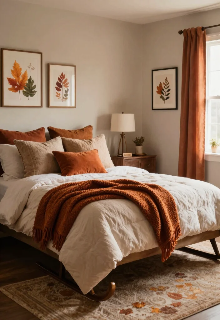 16 Sleigh Bed Bedroom Ideas for Classic Cozy Elegance - 15. Seasonal Decor Changes 1