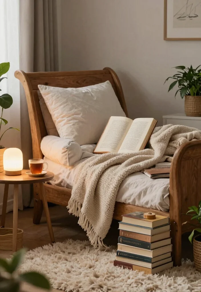 16 Sleigh Bed Bedroom Ideas for Classic Cozy Elegance - 9. Cozy Reading Nook 1